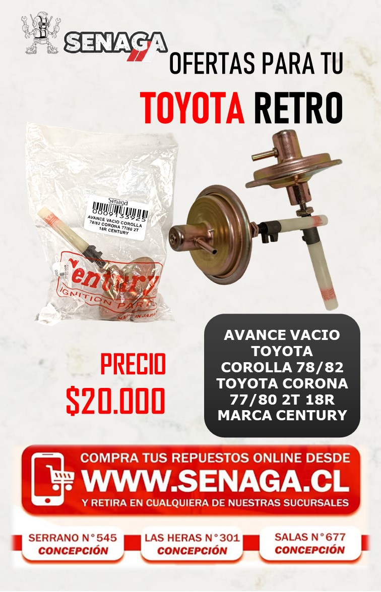 AVANCE VACIO COROLLA 78/82 CORONA 77/80 2T 18R CENTURY
